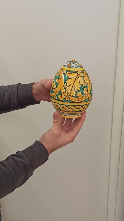 uova pasquali in ceramica siciliana decorato a mano a caltagirone
