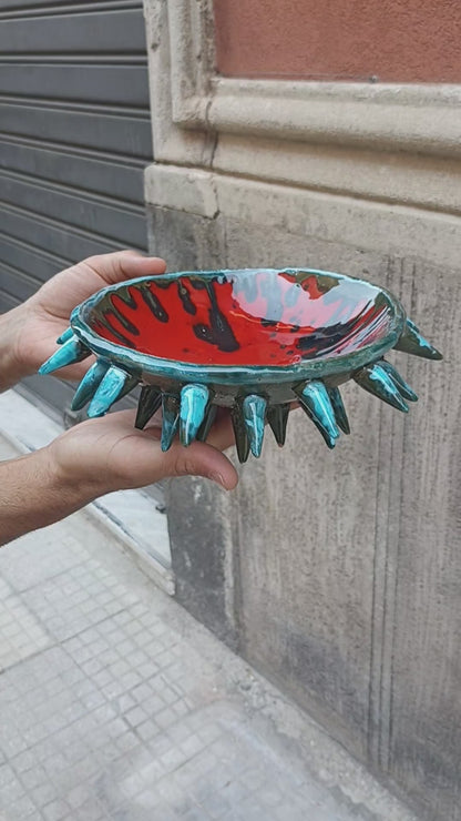 Sicilian Ceramic Sea Urchin Centerpiece