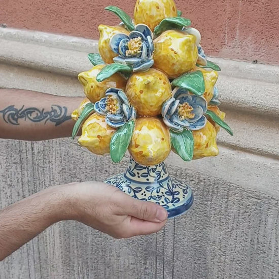 centrotavola limoni in maiolica siciliana 