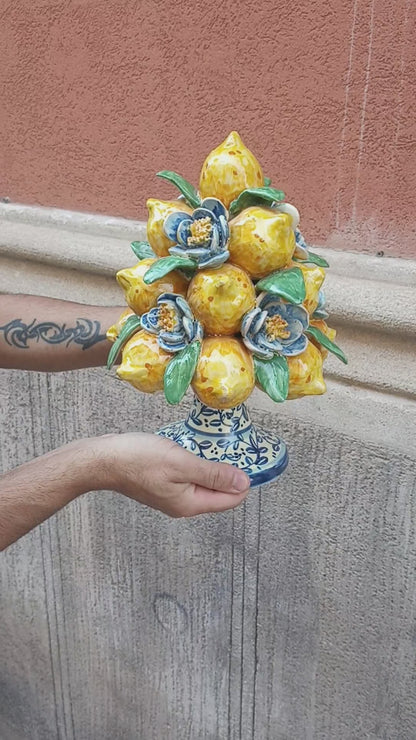 centrotavola limoni in maiolica siciliana 
