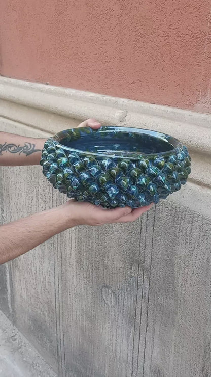 Centrotavola Pigna 30cm  in Ceramica Siciliana di Santo Stefano di Camastra