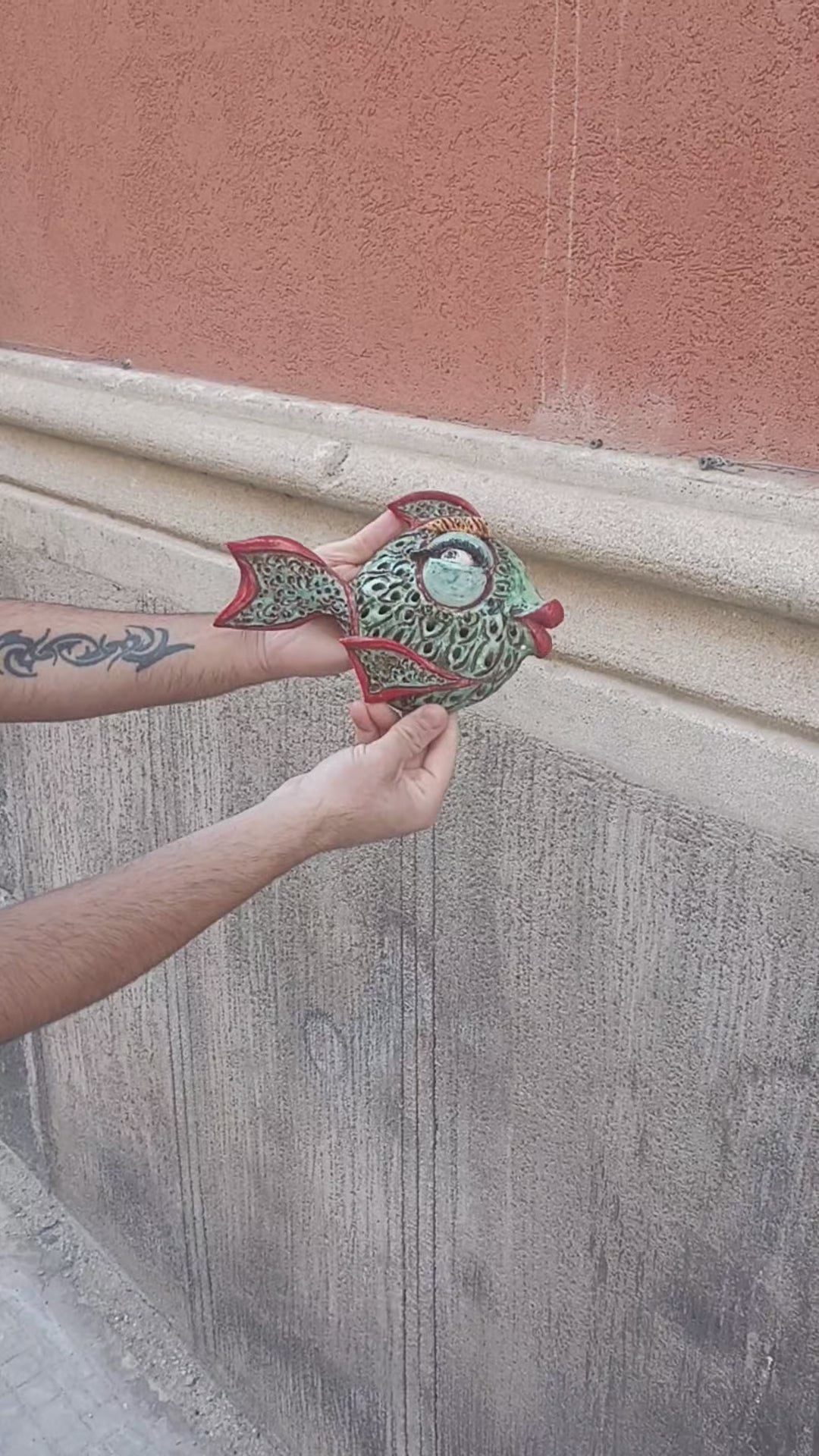 pesce maiolica artigianale decorata