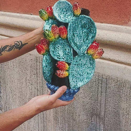 vaso porta fiori ceramica siciliana