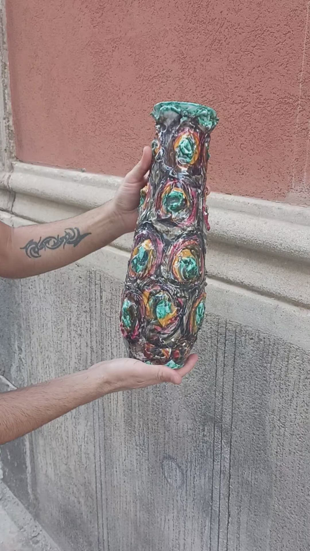 vaso porta fiori maiolica siciliana