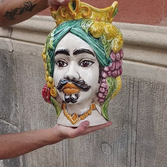 testa di moro uomo ceramica caltagirone

