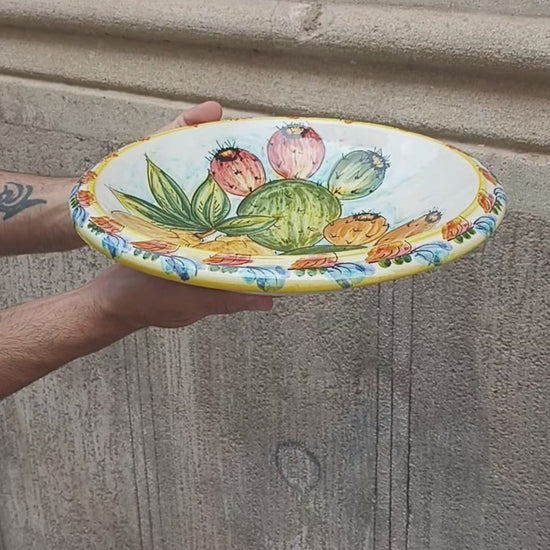 fruttiera decorata limoni santo stefano di camastra