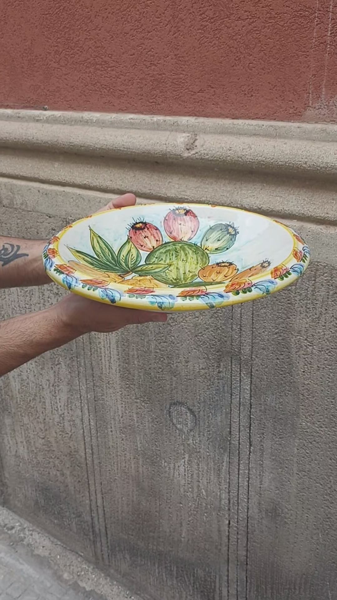 fruttiera decorata limoni santo stefano di camastra