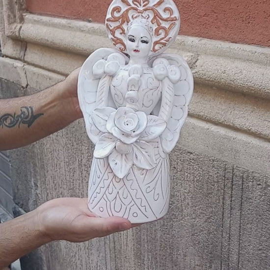 porta candela ceramica siciliana 