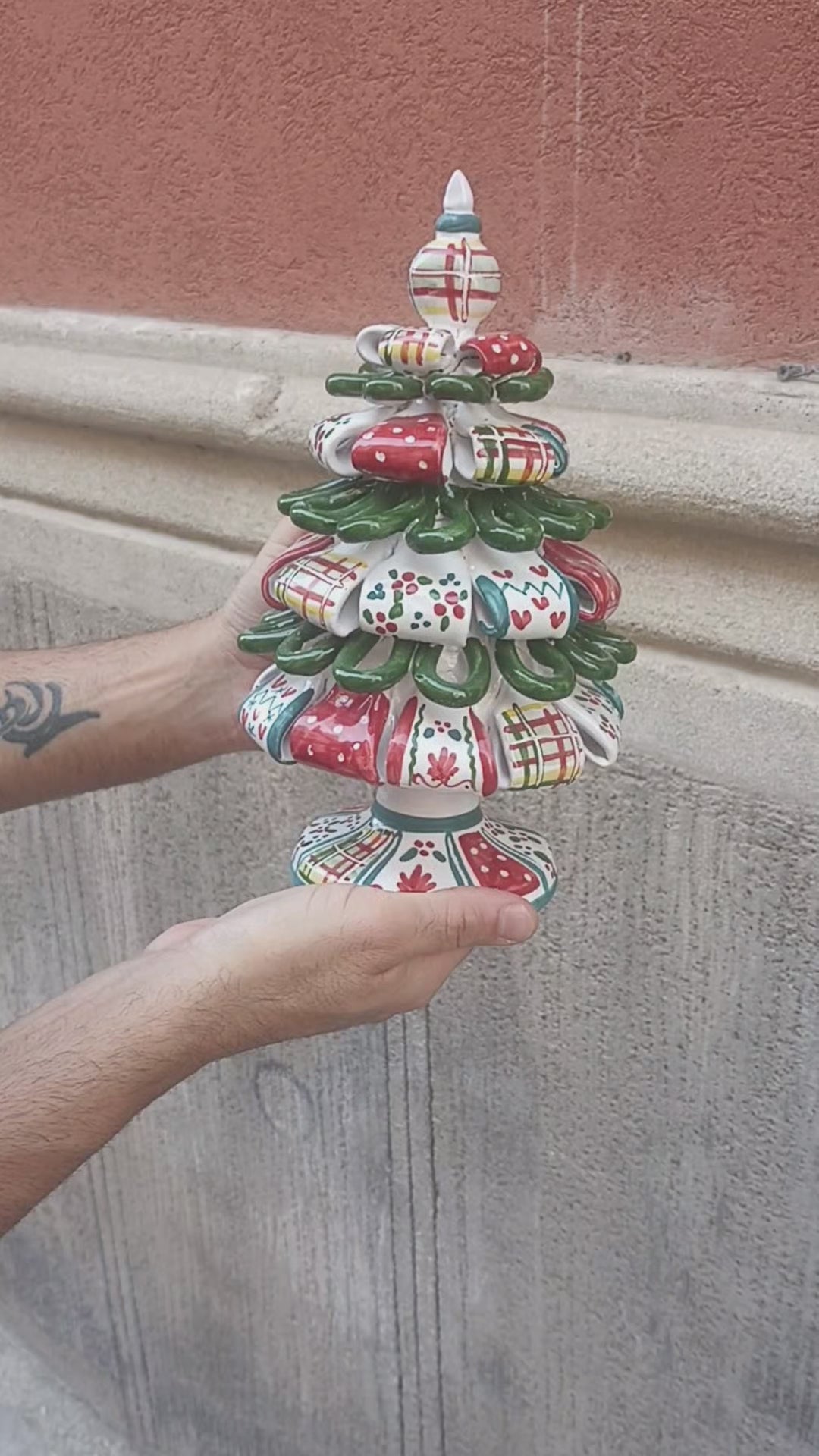 albero di natale  in maiolica di sicilia