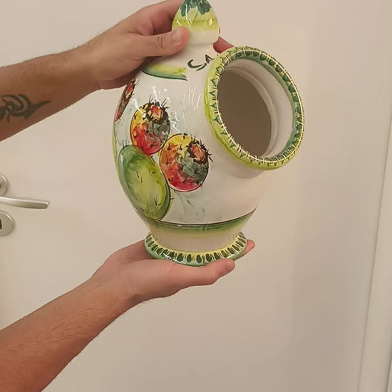 saliera siciliana in maiolica