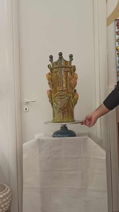 testa di paladino moderna in ceramica siciliana 
