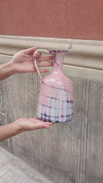 Bottiglia con Manico h.29cm in Ceramica Siciliana