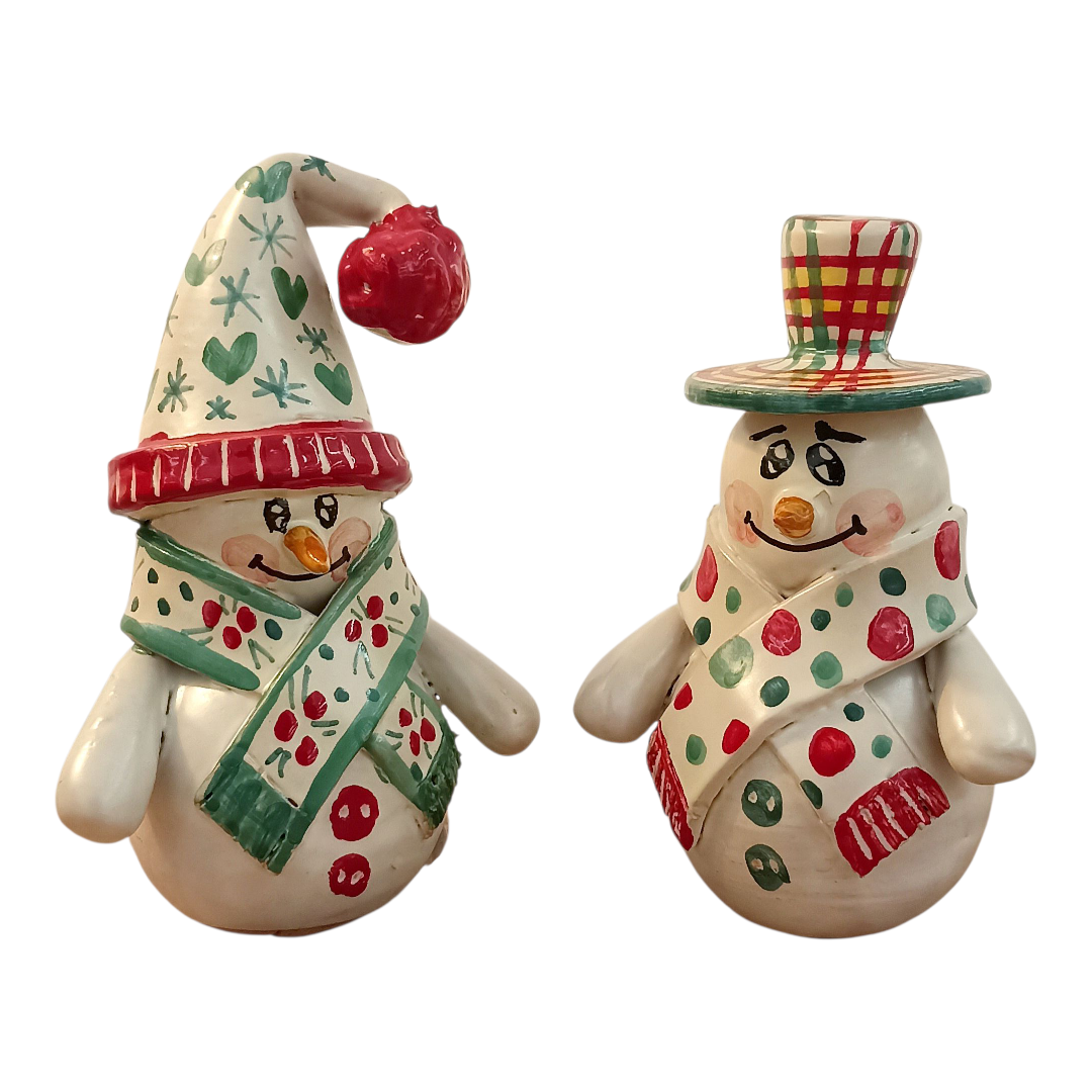 pupazzi di neve in maiolica di sicilia