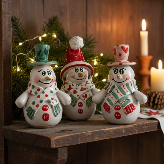 pupazzo di neve ceramica caltagirone