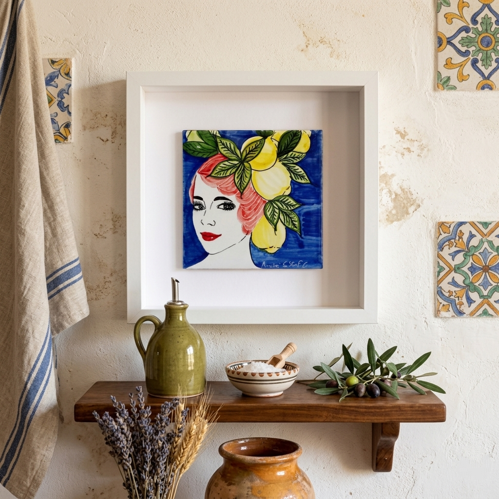 quadretto da appendere con ceramica