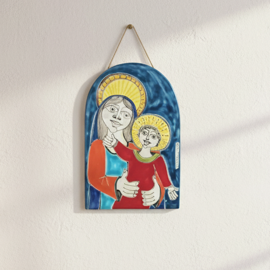 Capezzale Maternità in maiolica