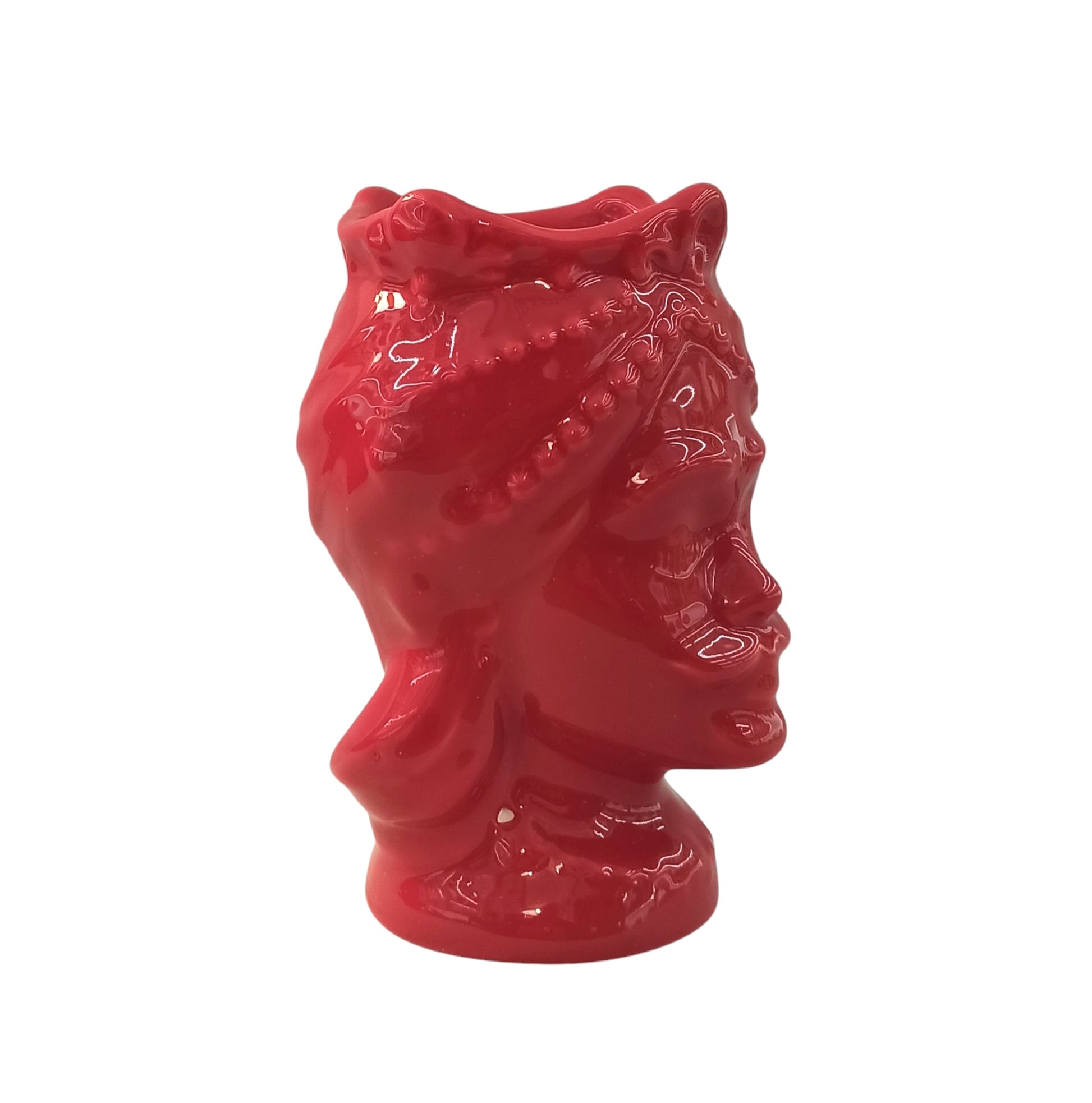 handmade red ceramic head