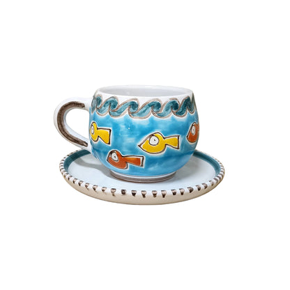 Tazza in Ceramica Decorata a Mano