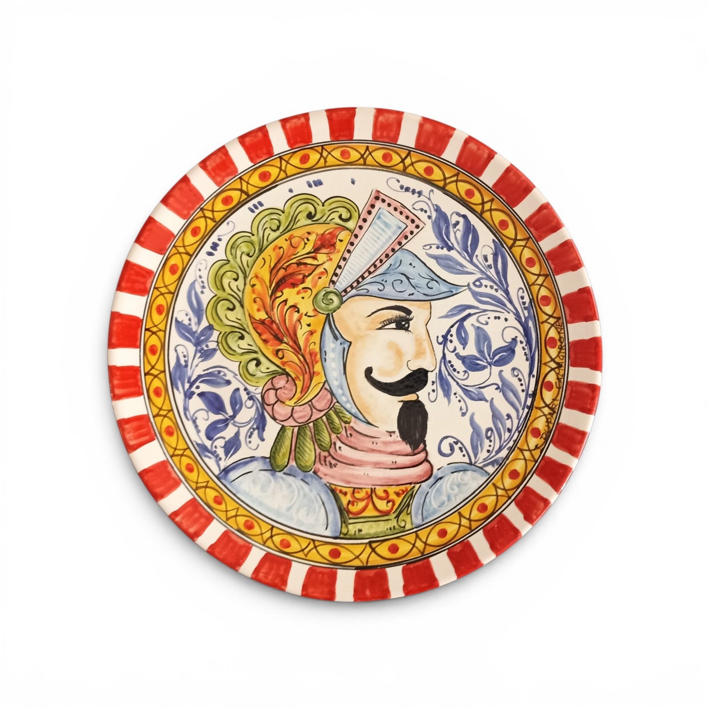Piatto da Appendere "Collezione Paladini di Sicilia" in Ceramica di Caltagirone 38cm