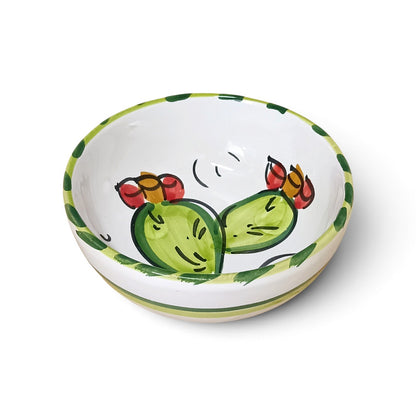 Prickly Pear Small Bowl - Sicilian Party Favor in Caltagirone Ceramic 12cm - assorted decorations