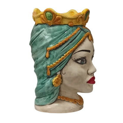 Teste di Moro h.26cm  in Ceramica Siciliana di Caltagirone
