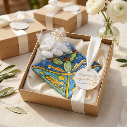 Svuotatasche Bomboniera in Ceramica di Caltagirone