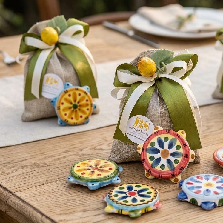 Tamburello in Ceramica Siciliana - Bomboniere Siciliane