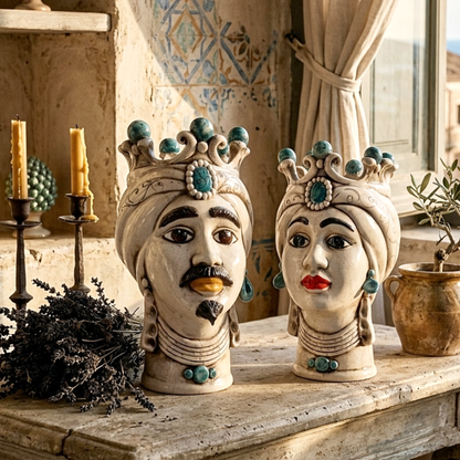 Caltagirone Ceramic Moor's Heads 28cm