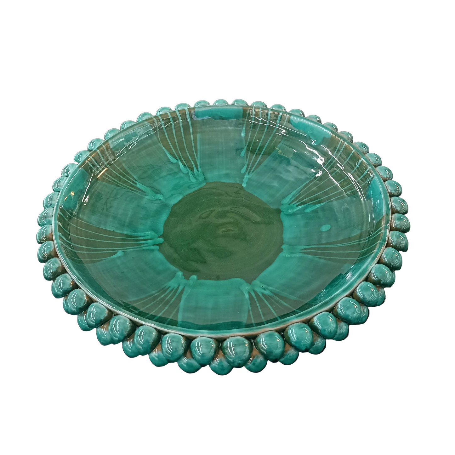 Centrotavola Tondo Verde 30cm in Ceramica Siciliana