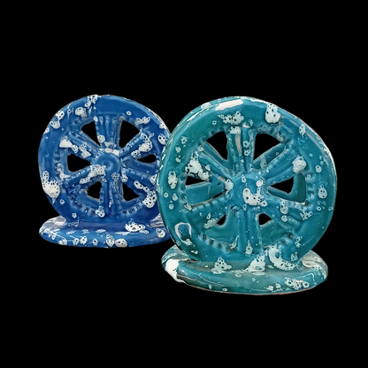 13cm "Cart Wheel" Napkin Holder in Sicilian Ceramic - Various Decorations