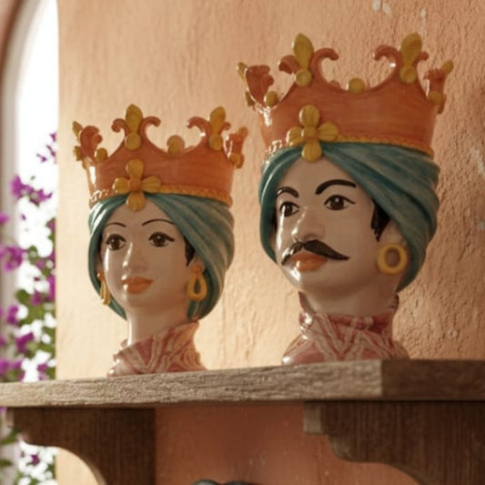 Teste di Moro 37cm in Ceramica Siciliana di Caltagirone "reali di Sicilia"