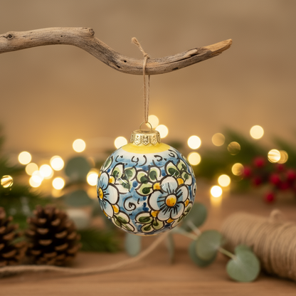 Christmas Ball 9cm in Sicilian Ceramic from Caltagirone
