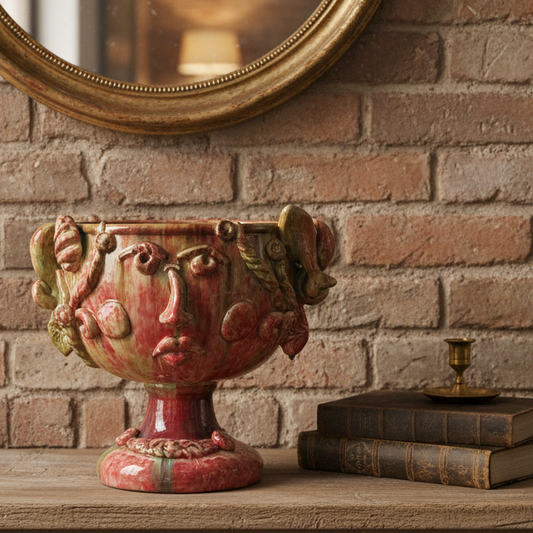 Vaso Portapiante in Ceramica Siciliana di Santo Stefano di Camastra