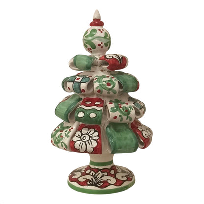 Albero di Natale 20cm "Patchwork" in Ceramica Siciliana di Caltagirone