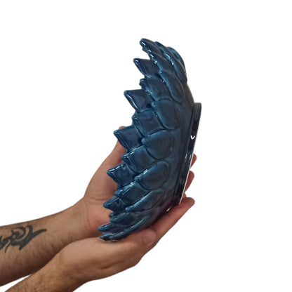 Centrotavola Acanto d.22cm in Ceramica Siciliana di Caltagirone Blu Cobalto