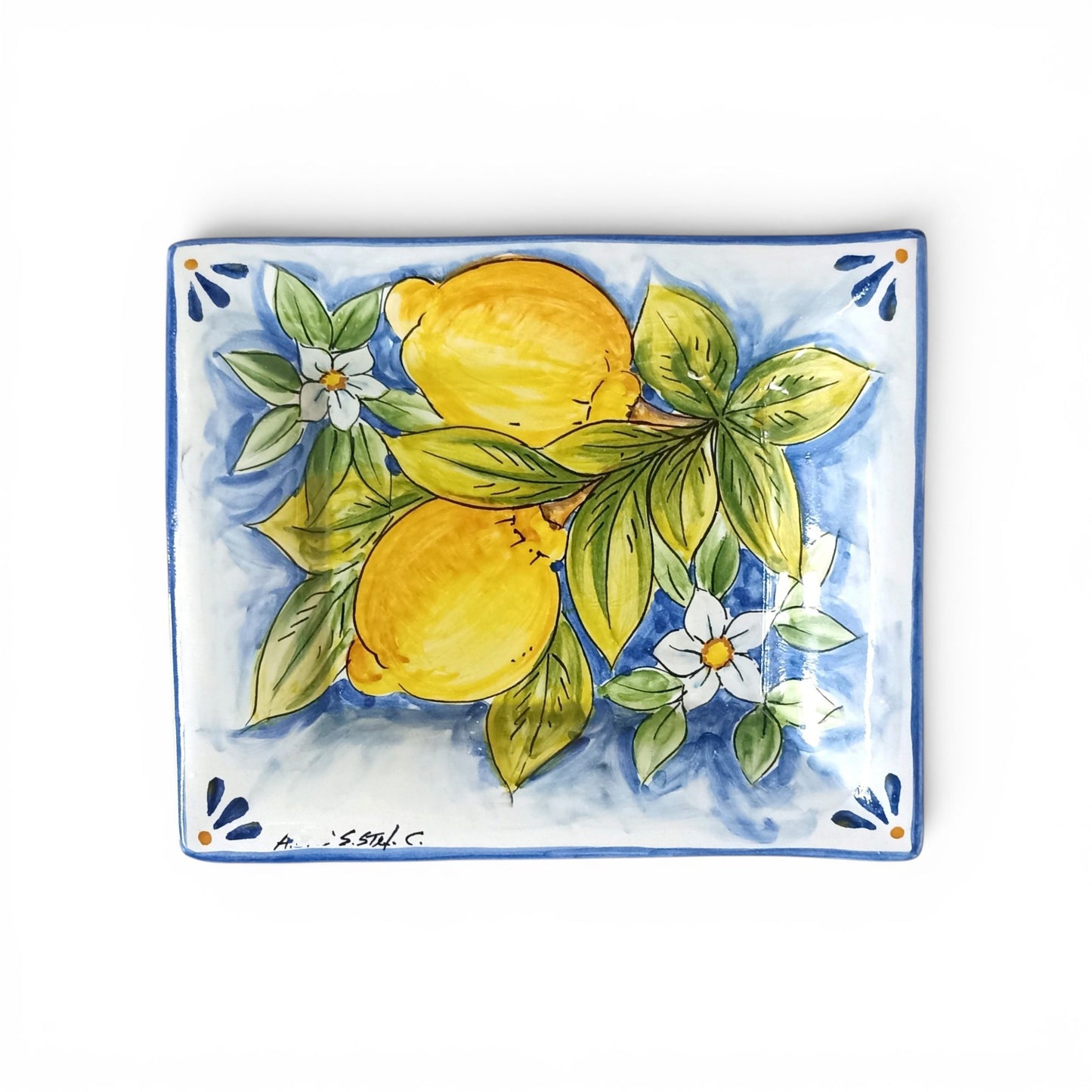 Svuotatasche Rettangolare in Ceramica Siciliana 26x22cm