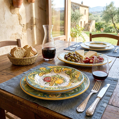 Sicilian Ceramic Dinnerware Set Made in Italy