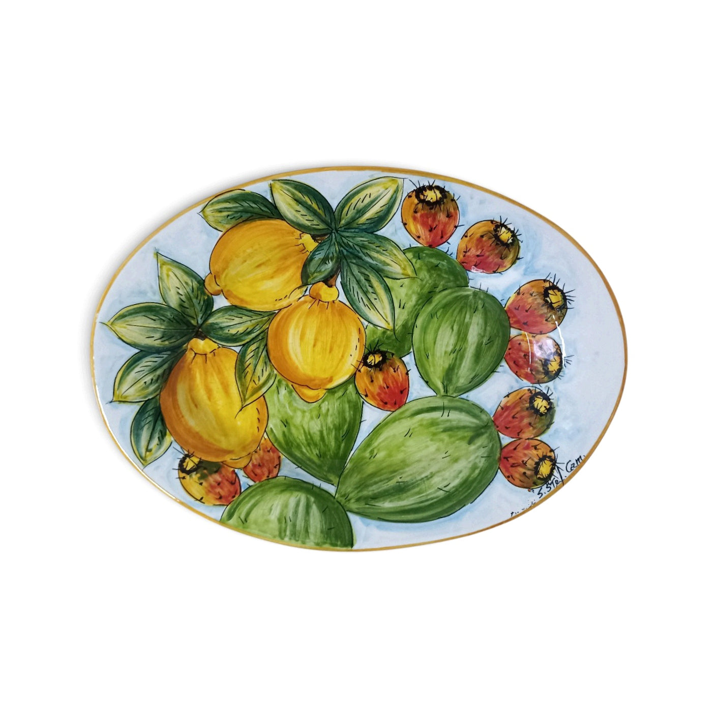 Sicilian Ceramic Oval Serving Platter 40cm