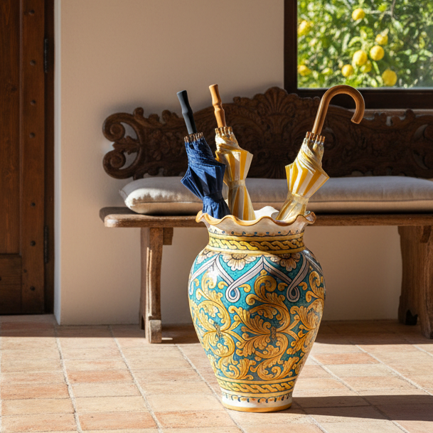 portaombrelli in ceramica di caltagirone