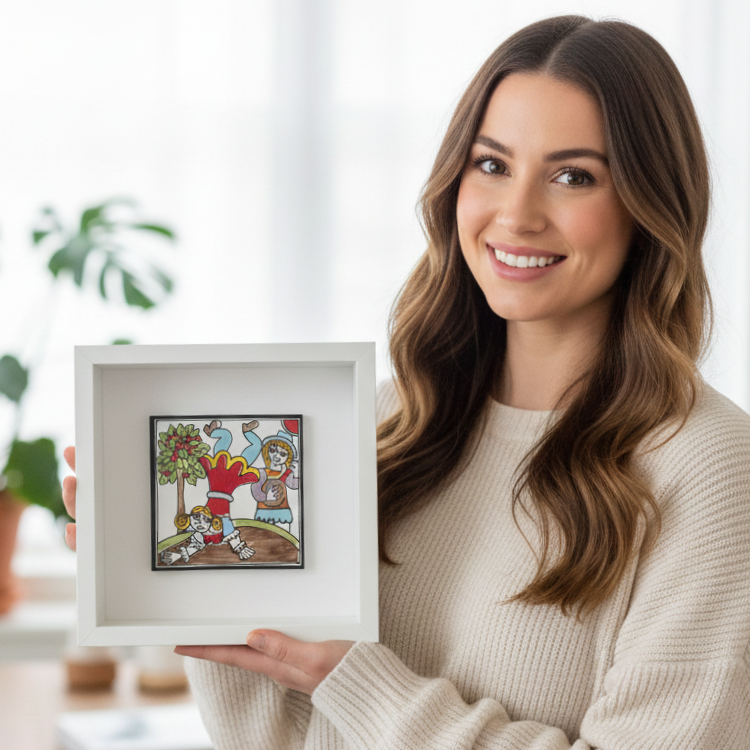 Cornice 27cm in Ceramica Siciliana ''La Serenata''