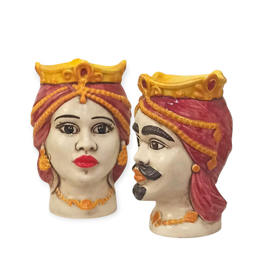 Teste di Moro h.19cm in Ceramica Siciliana di Caltagirone