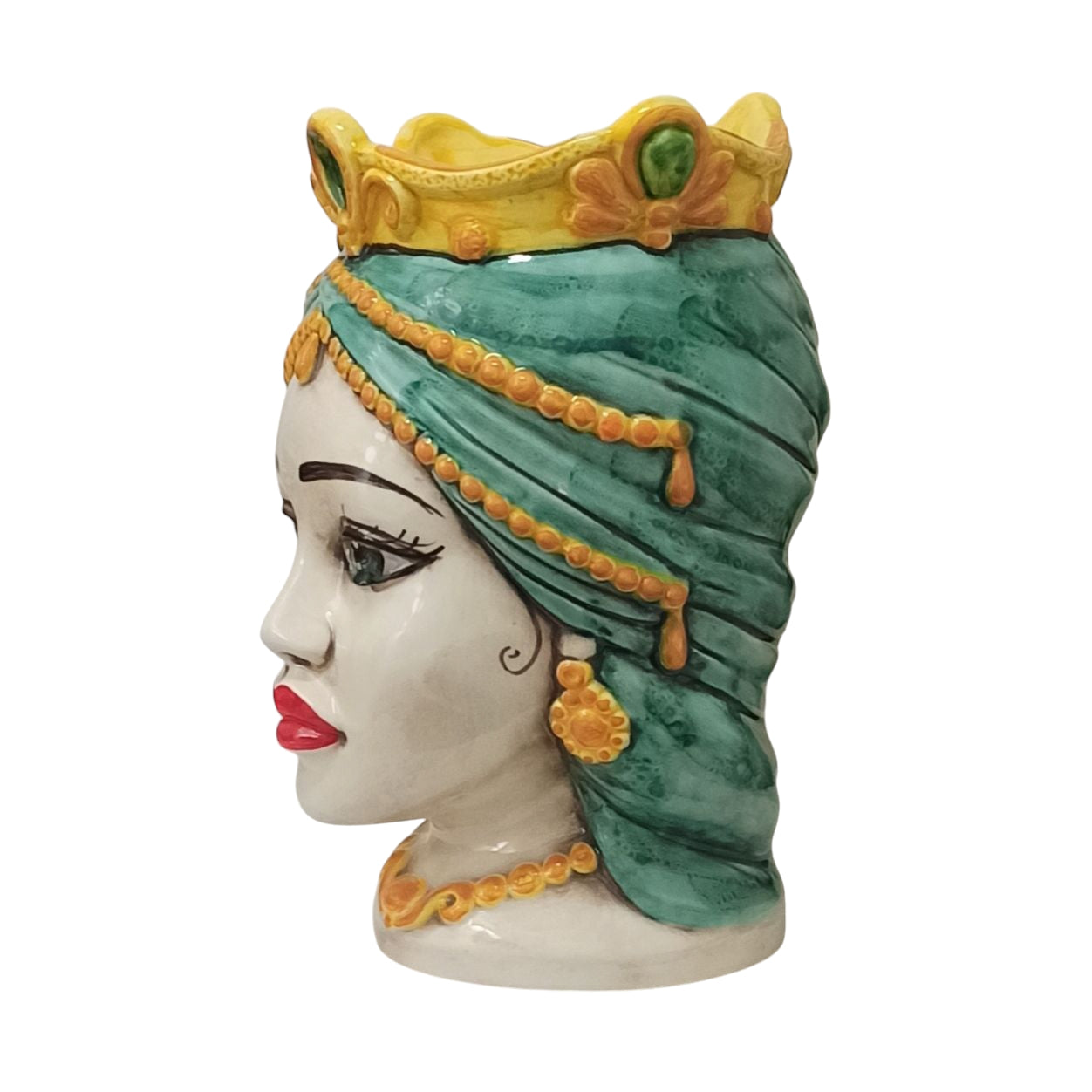 Teste di Moro h.26cm  in Ceramica Siciliana di Caltagirone