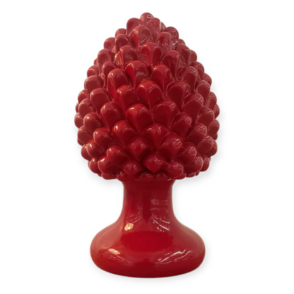 Red Sicilian Ceramic Pine Cone from Caltagirone - Various Sizes