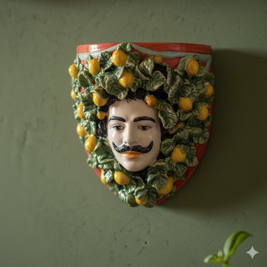 Sicilian Ceramic Moor's Head Wall