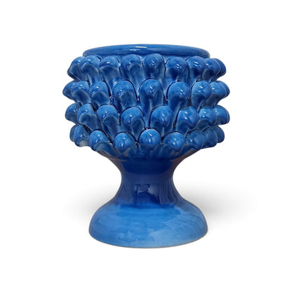 Portapiante Pigna Azzurro in Ceramica di Caltagirone 19cm
