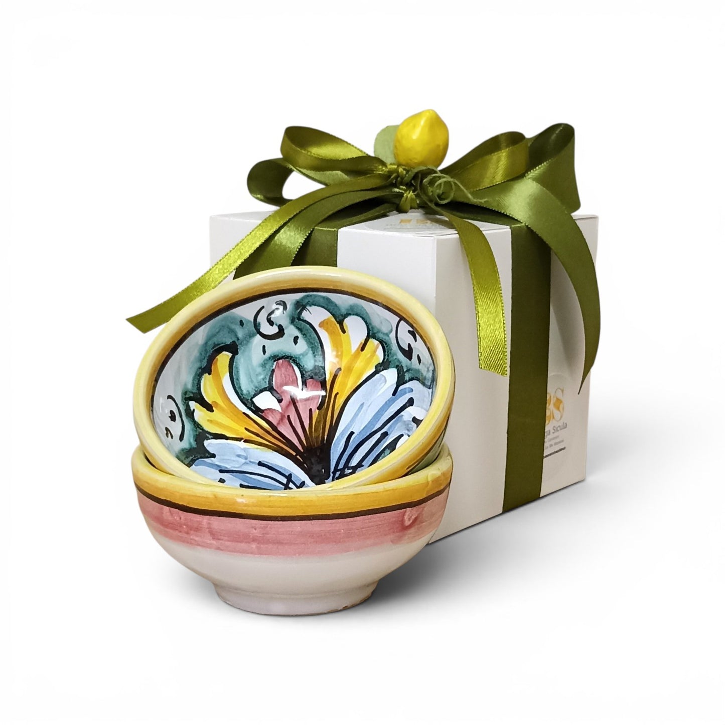 Bomboniera Siciliana in Ceramica di Caltagirone - Ciotolina 9cm - decori assorti