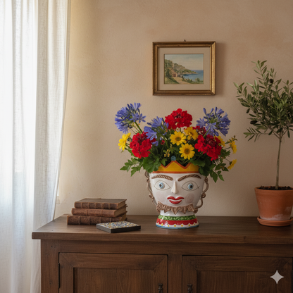 Sicilian Ceramic  Head  ''king''