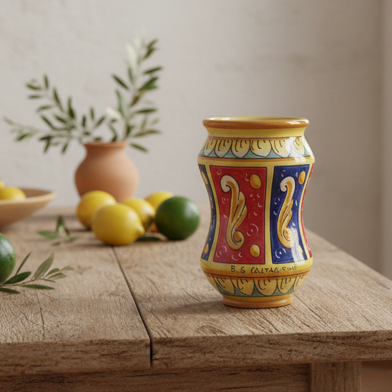 Portafiori 20cm in Ceramica Siciliana di Caltagirone