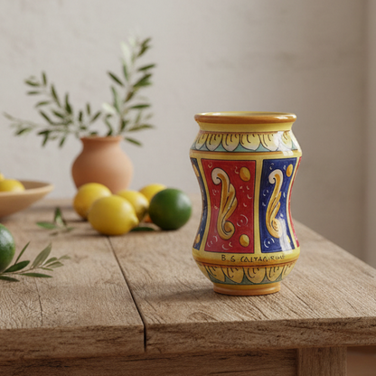 Portafiori 20cm in Ceramica Siciliana di Caltagirone