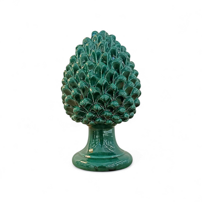 Green Pine Cone in Sicilian Ceramic from Caltagirone